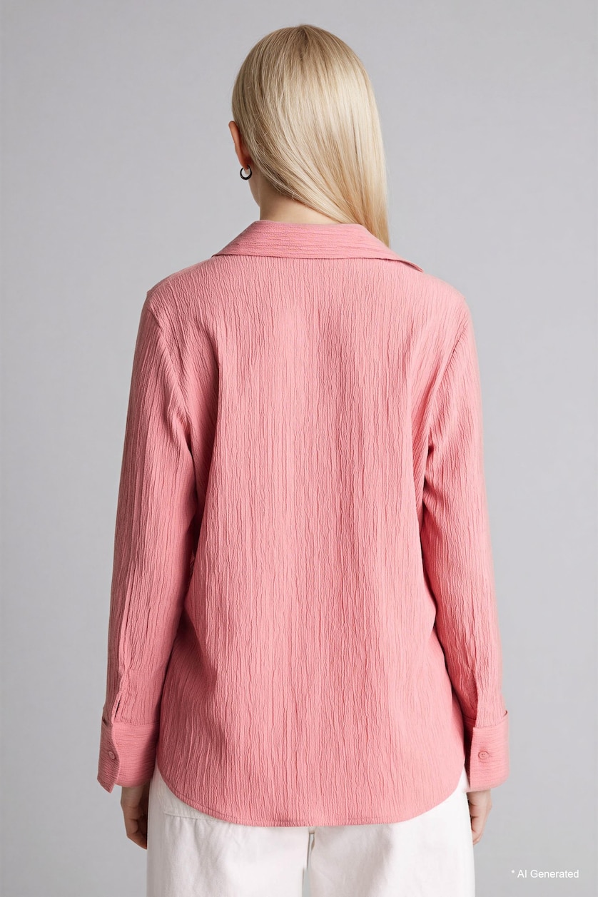 WOMAN Rose Regular Fit Waffle Textured Shirt