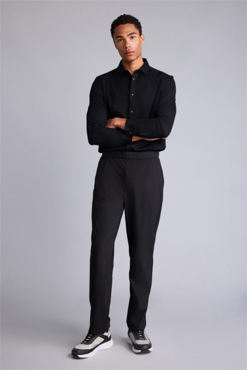 Men Black Relax Fit Trousers