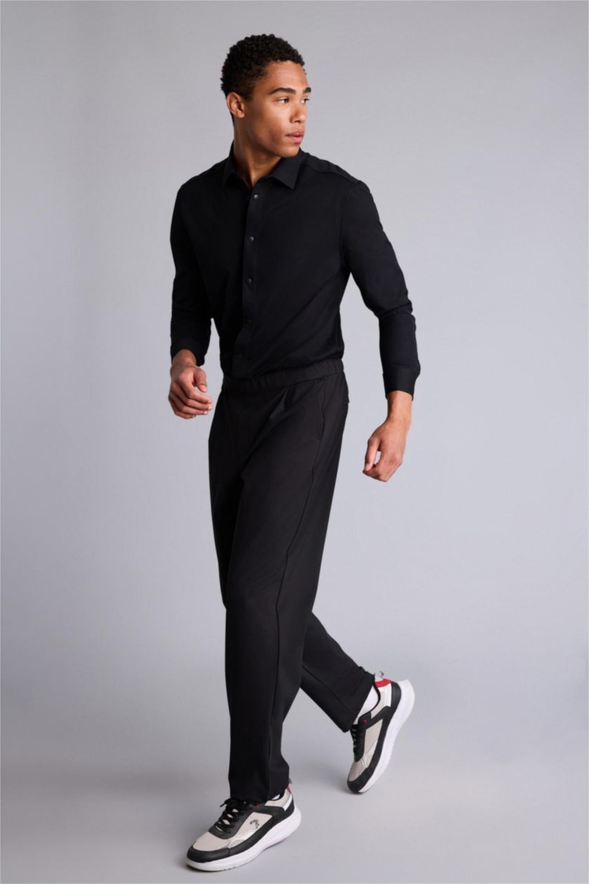 Men Black Relax Fit Trousers