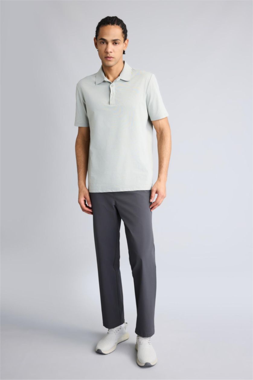 Erkek Mint Melanj Standart Fit Kısa kollu Polo Tişört