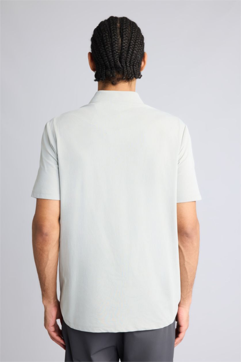 Erkek Mint Melanj Standart Fit Kısa kollu Polo Tişört