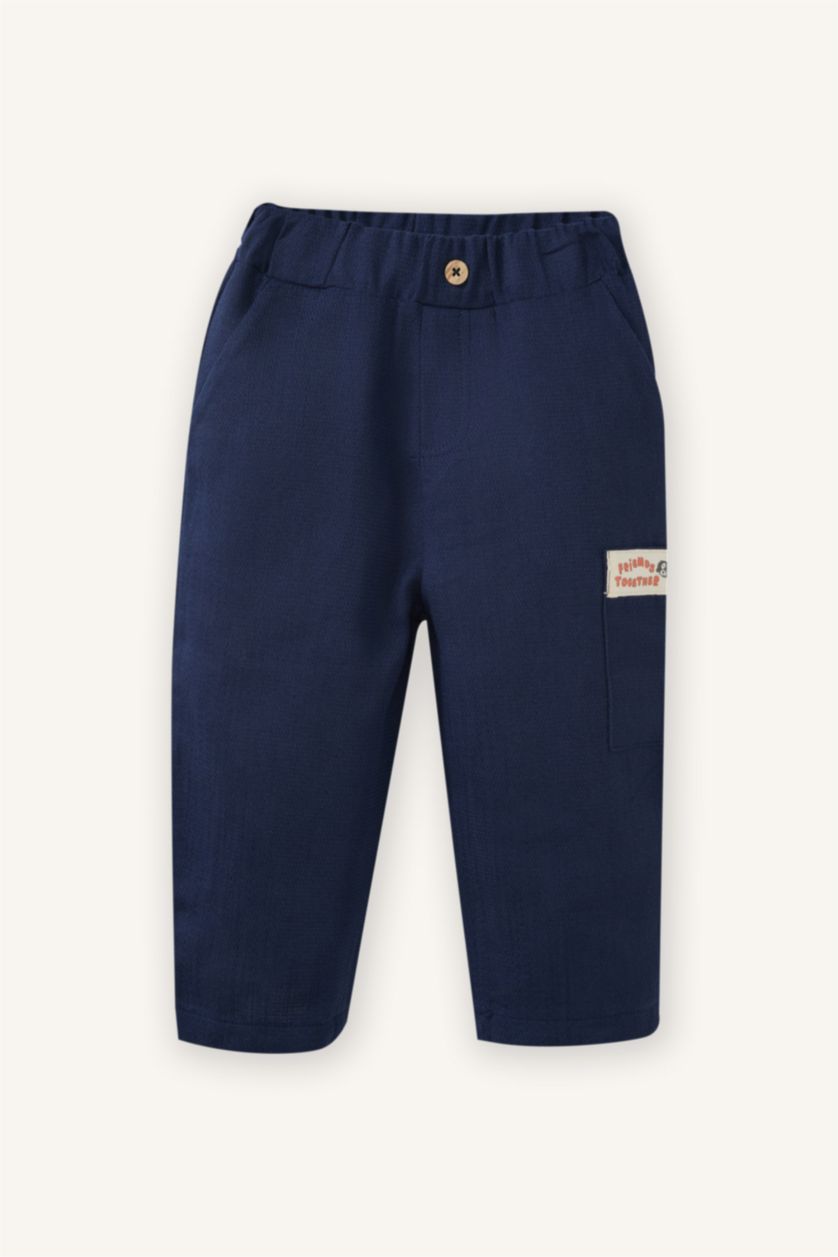 Erkek Bebek Ekru Hayvan Desenli Pamuklu 2'li Takım Erkek Bebek