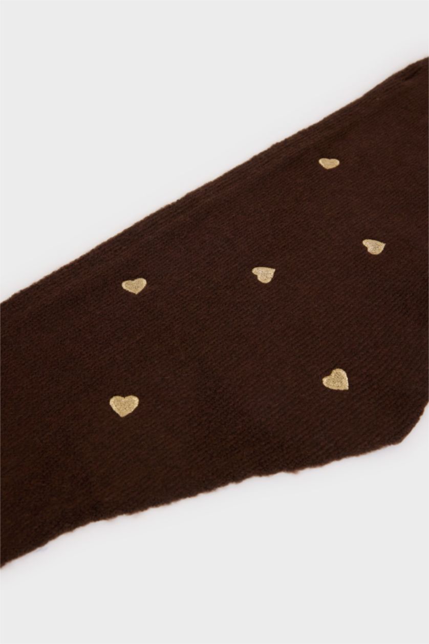Woman Dark Brown Woman Embroidered Bandana