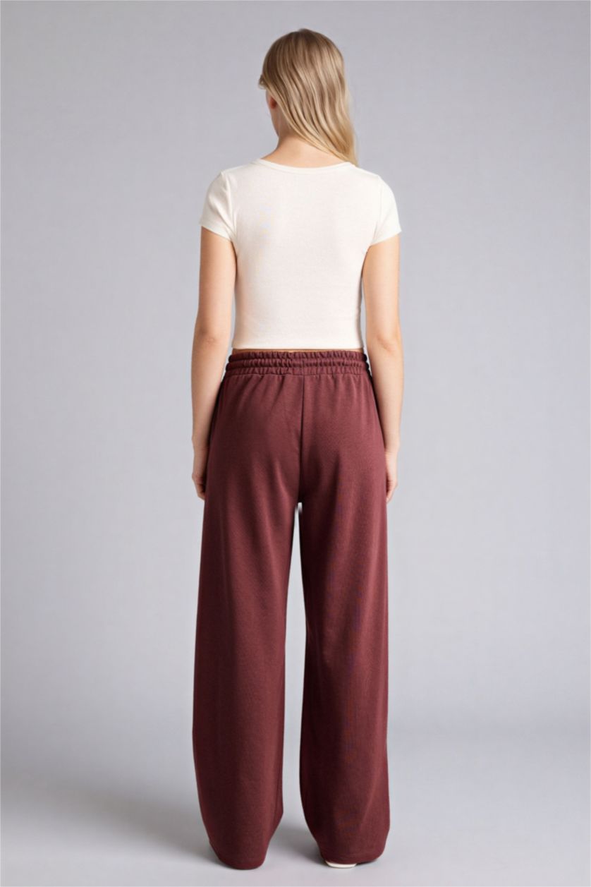 Женщины Коричневый Брюки Wide Leg с минимальным принтом для женщин Coool