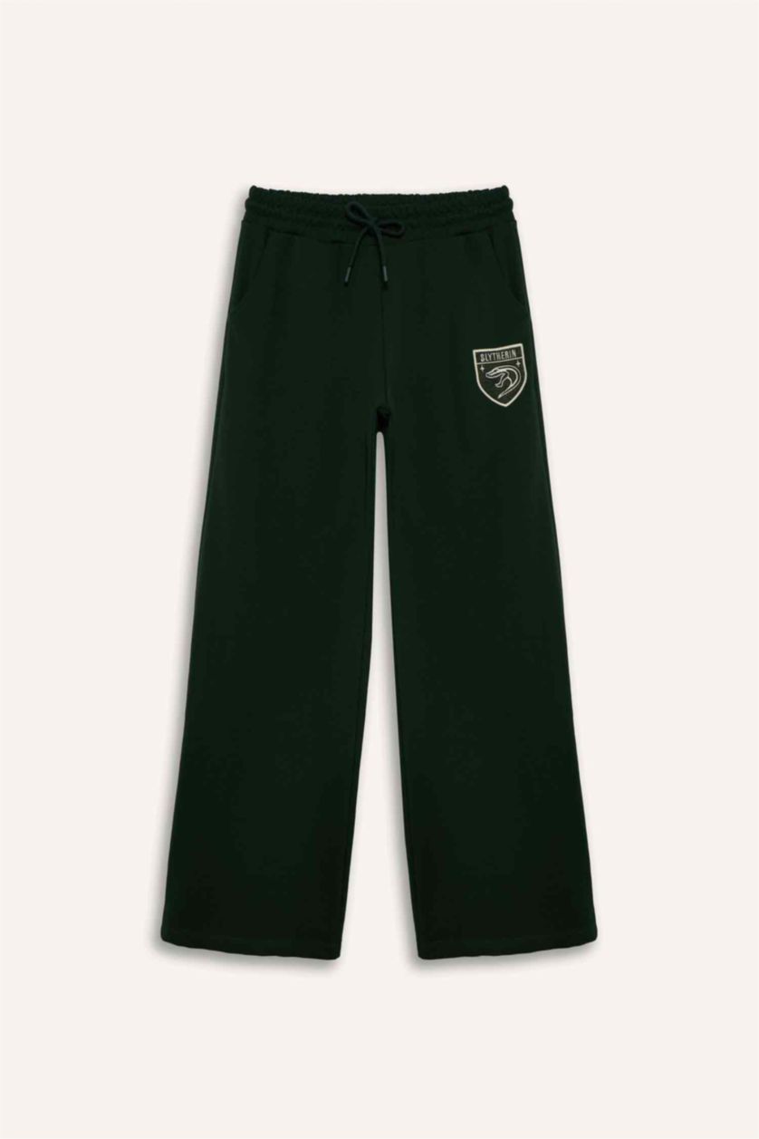 Женщины Темно-зеленый Брюки Wide Leg с принтом-слоганом для женщин Coool