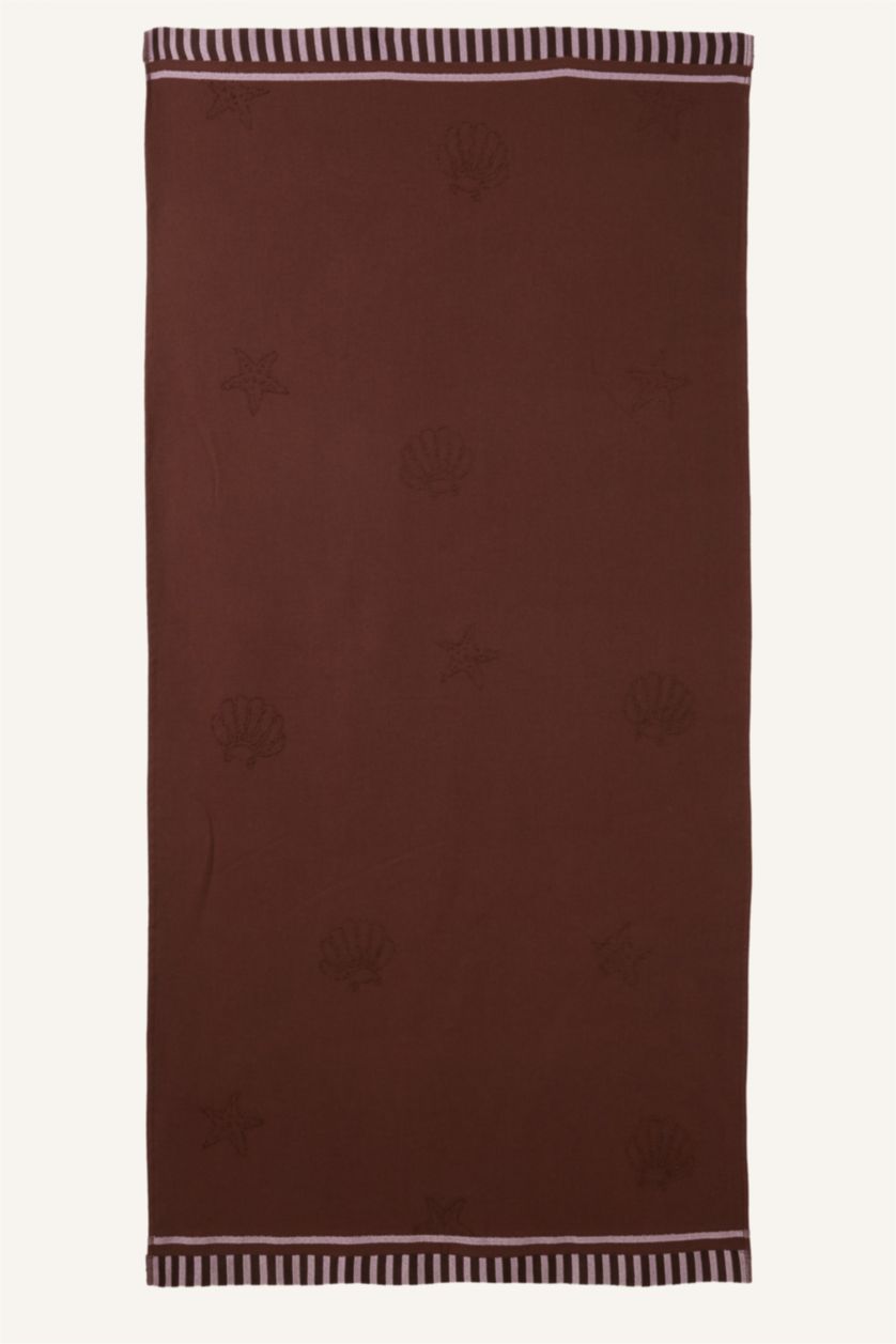 Women Dark Brown Printed Cotton Towel