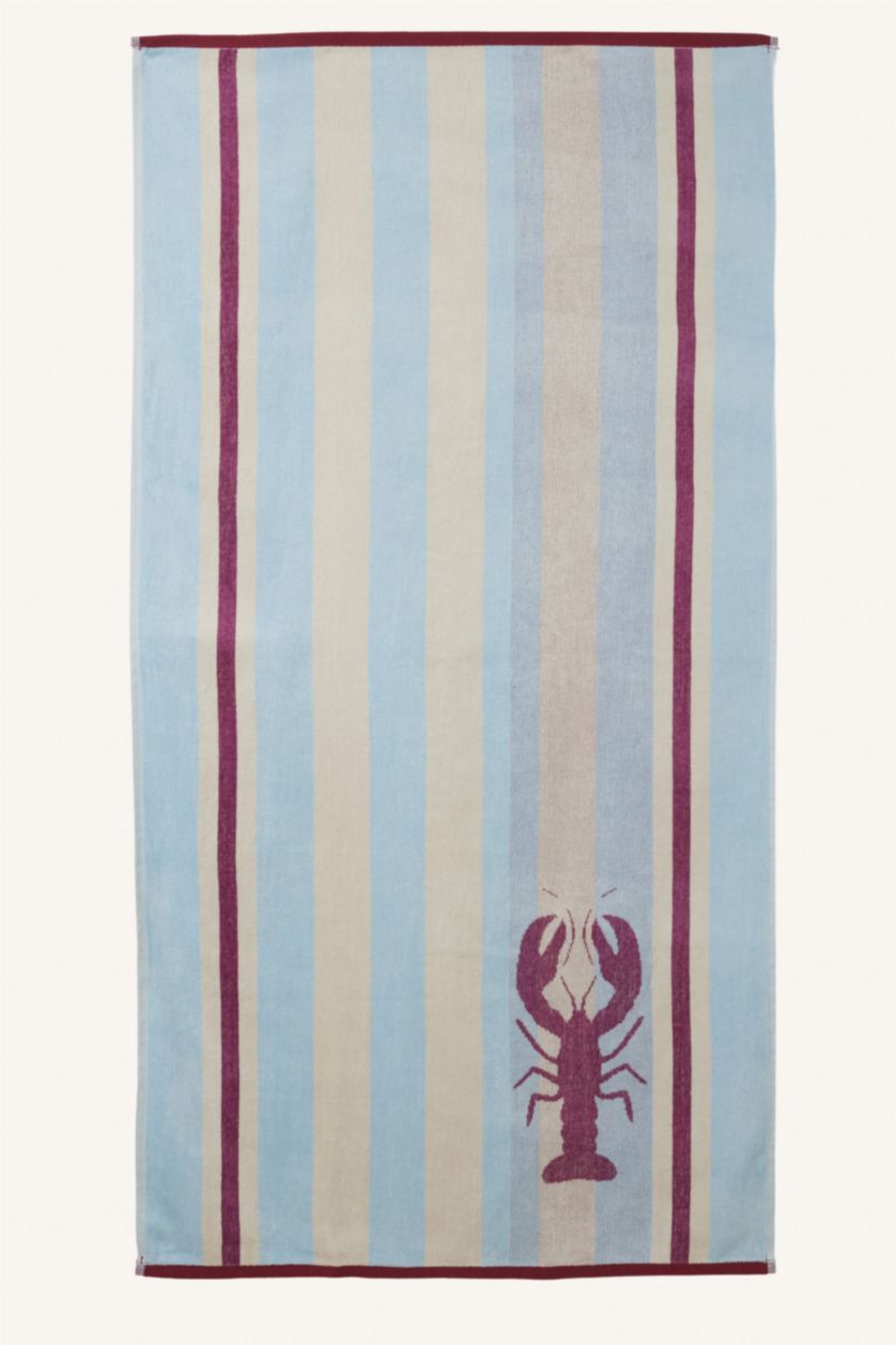 Women Blue Printed Cotton Towel