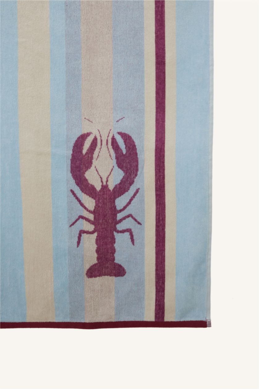 Women Blue Printed Cotton Towel