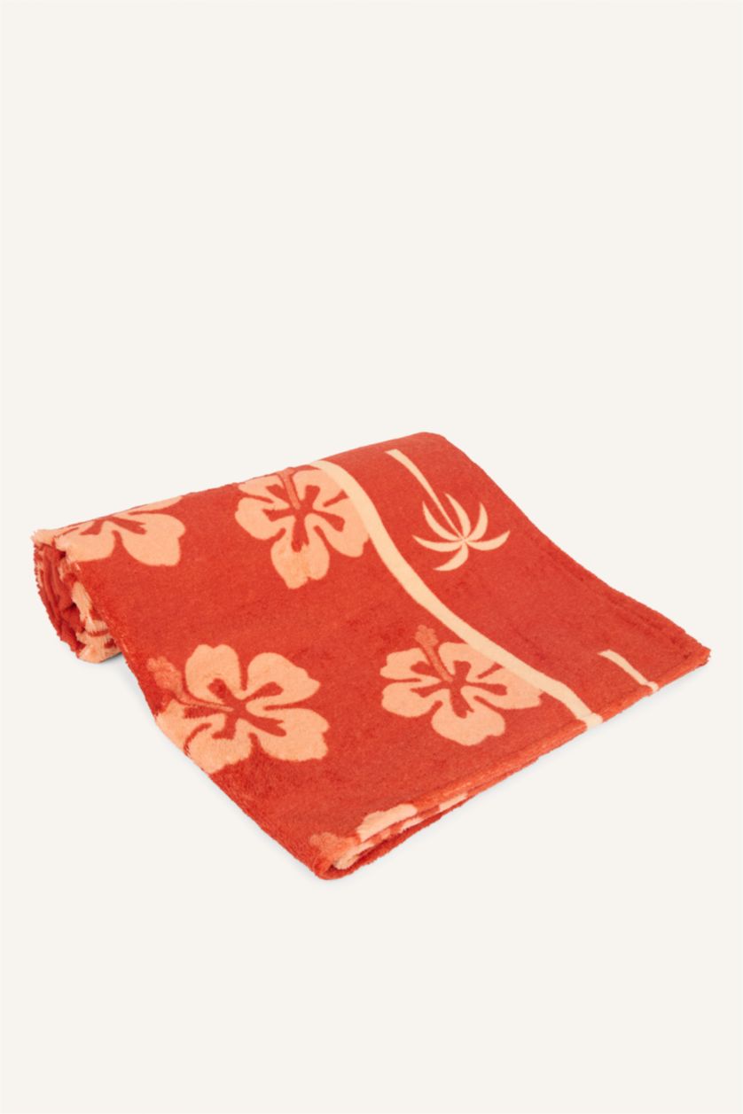FEMME Karma Serviette de plage en coton à motif feuilles
