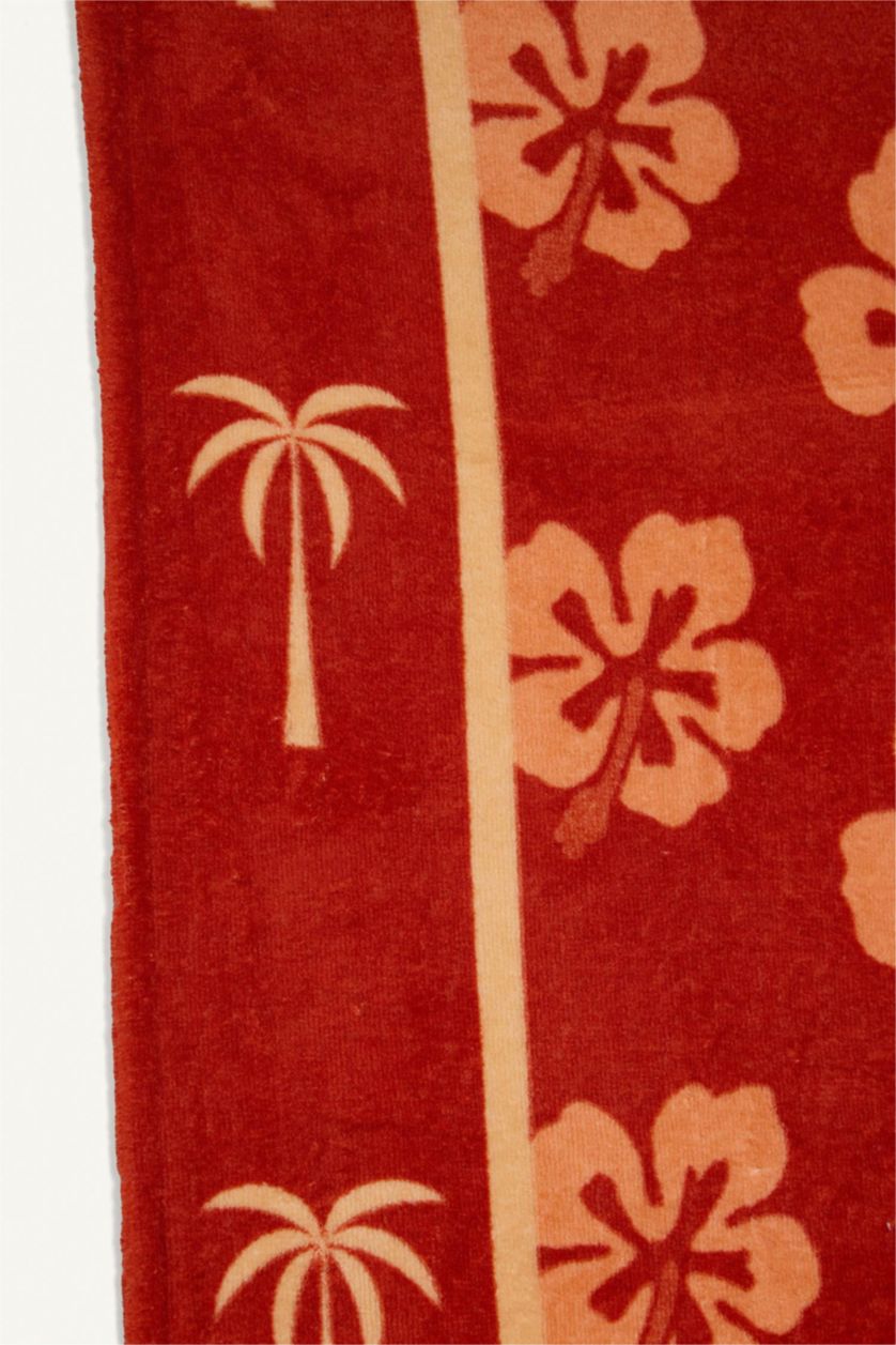 FEMME Karma Serviette de plage en coton à motif feuilles