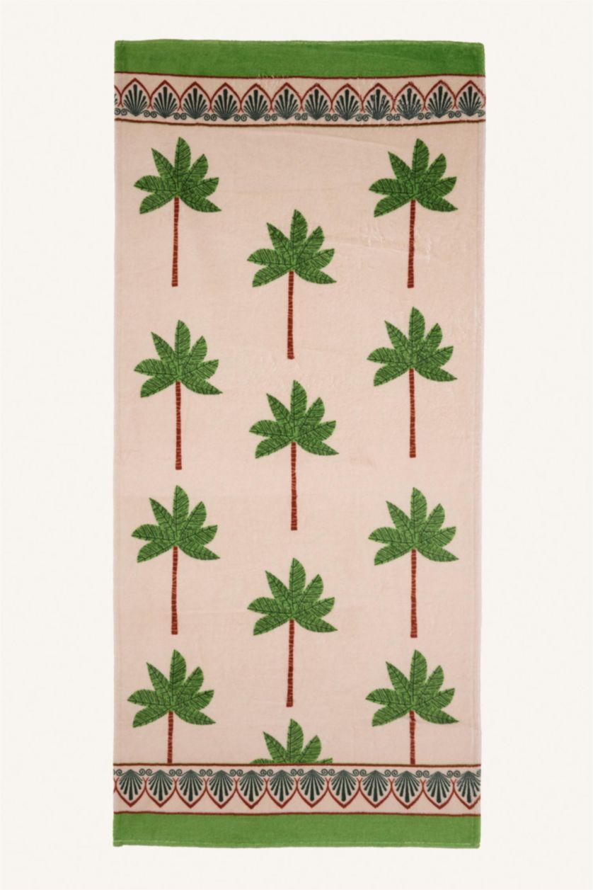 WOMAN Beige Printed Beige Beach Towel