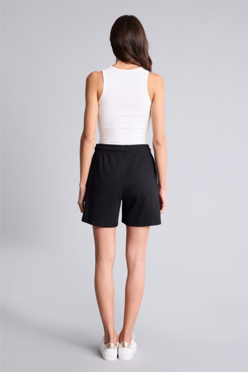 نساء أسود شورت برمودا بيزك