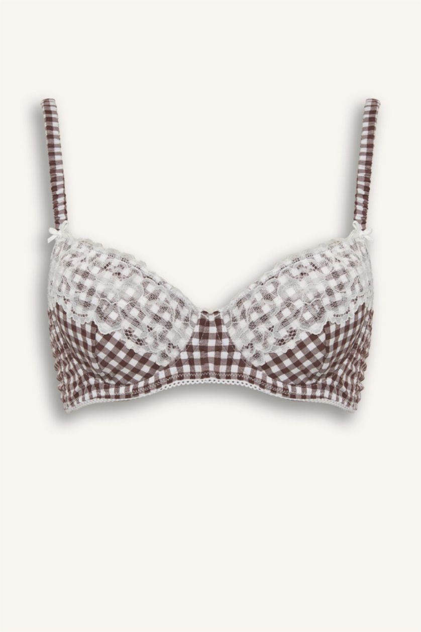 Women Vison Padded Cotton with Underwire and Lace Detail Bra