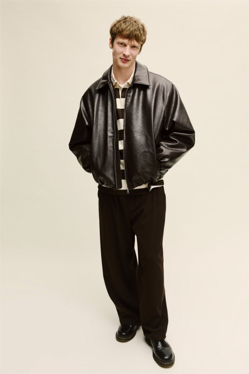 رجال بني جاكيت اوفر سايز