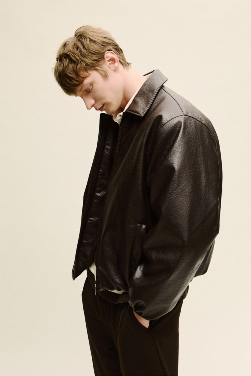 رجال بني جاكيت اوفر سايز