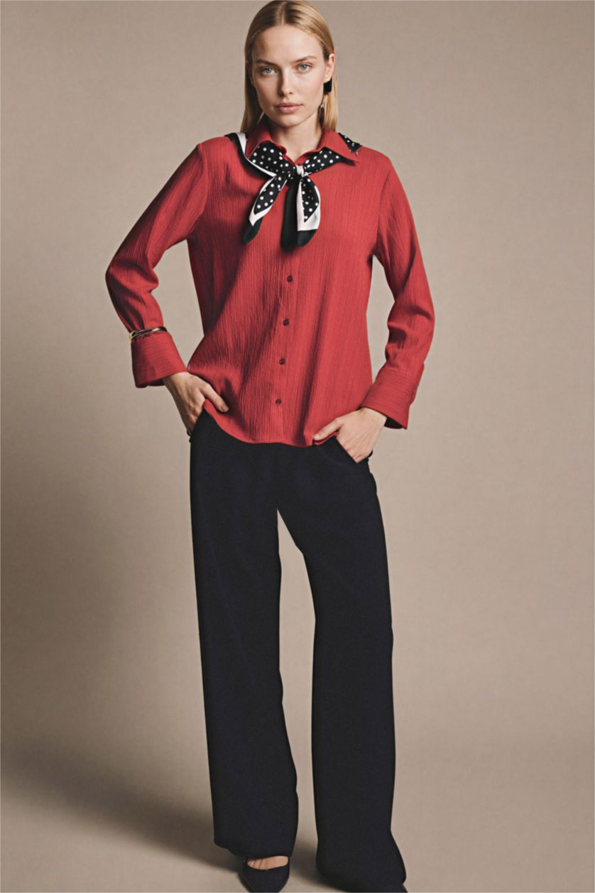 Kadın Siyah Straıght Fıt Düz Paça Pantolon