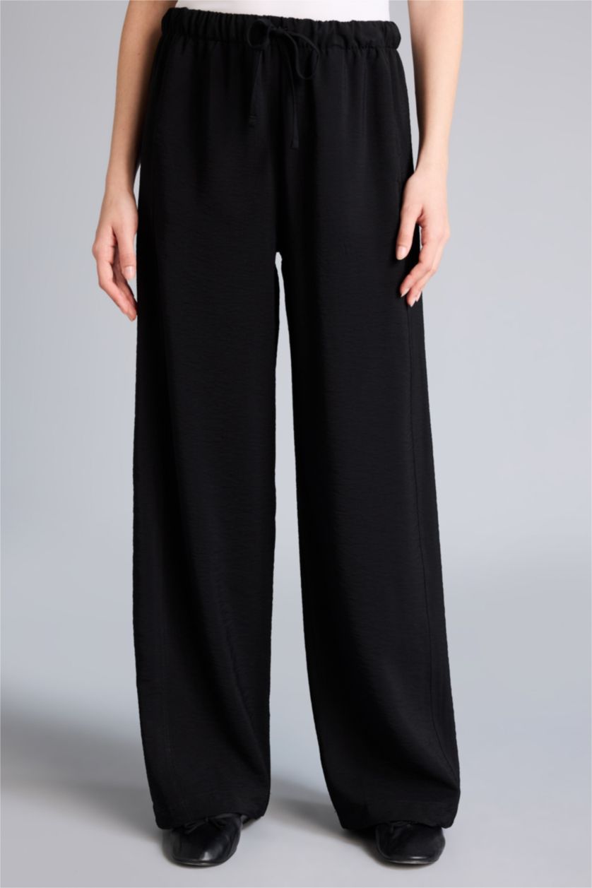WOMAN Black Straight Fit Trousers