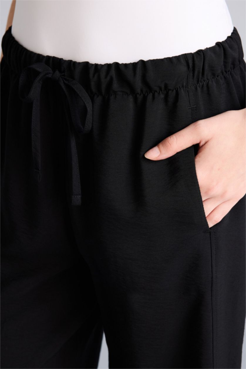 WOMAN Black Straight Fit Trousers