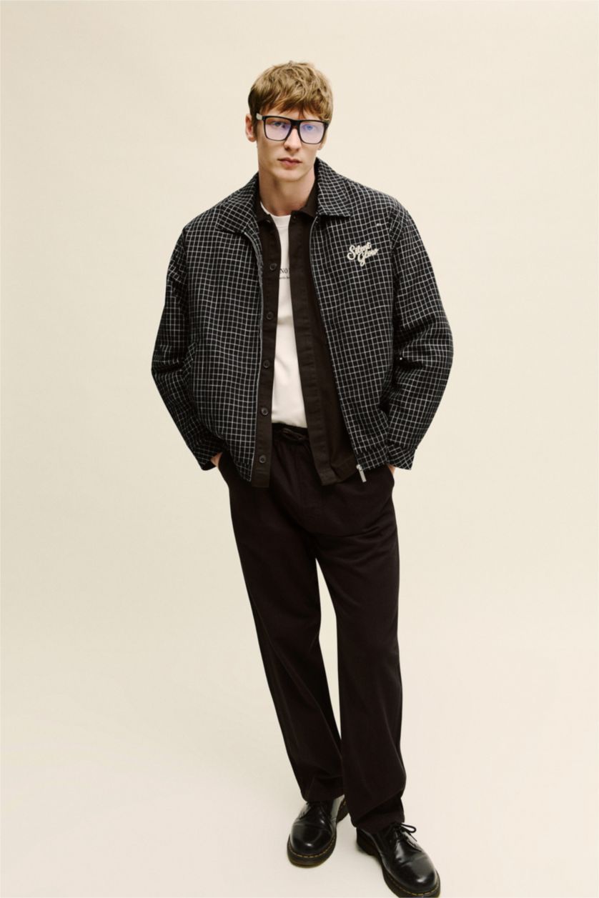 Erkek Siyah Regular Fıt Mont