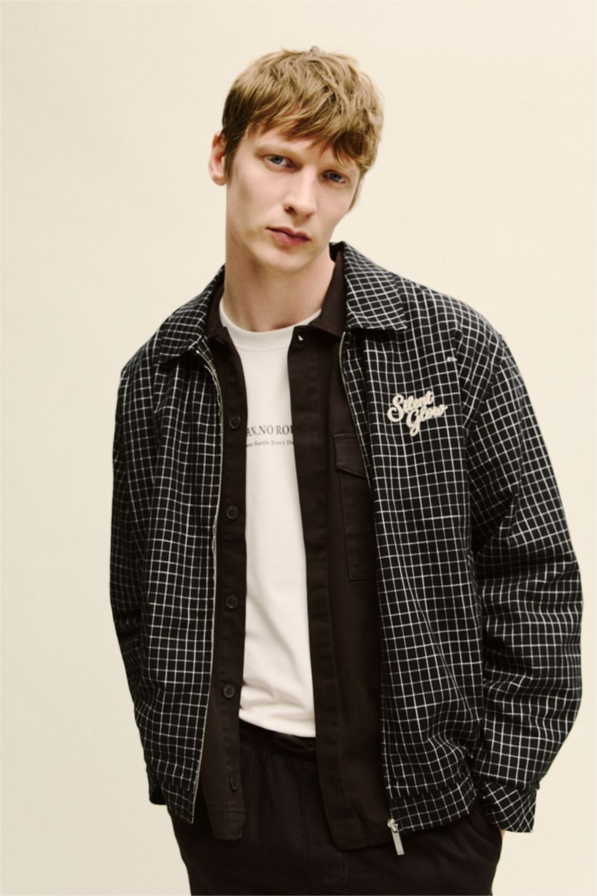 Erkek Siyah Regular Fıt Mont