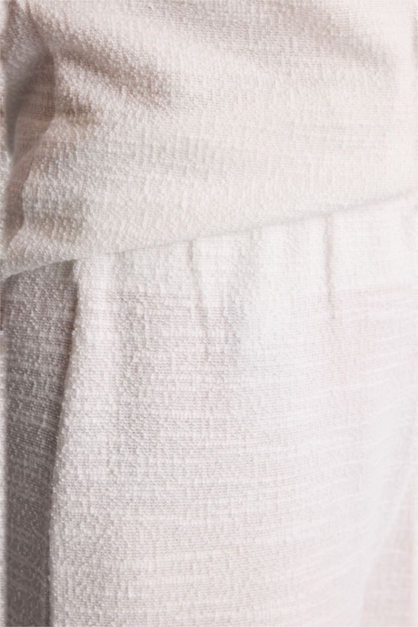 Woman Ecru Wide Leg Trousers