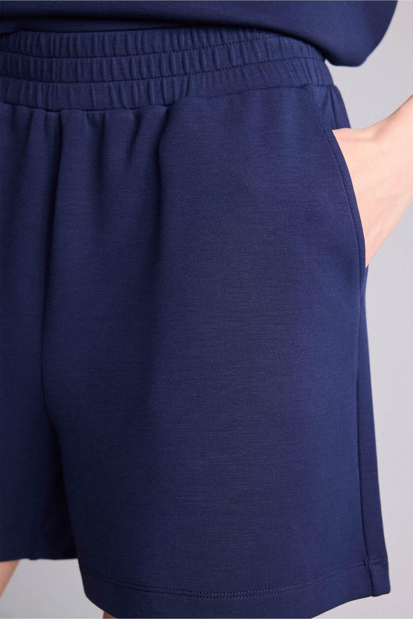 WOMAN NAVY Relax Fit Elastic Waist Shorts