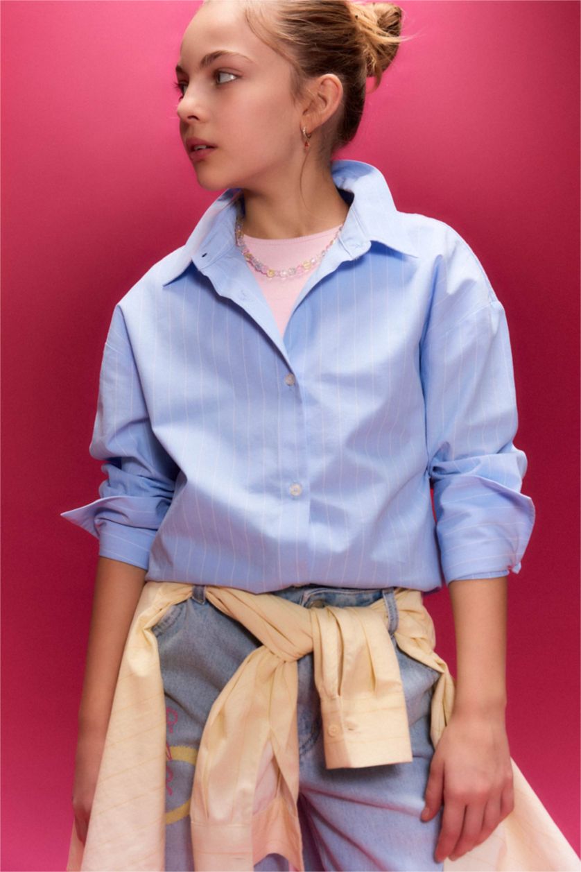 GIRLS & TEENS Light Blue Girl Poplin Shirt
