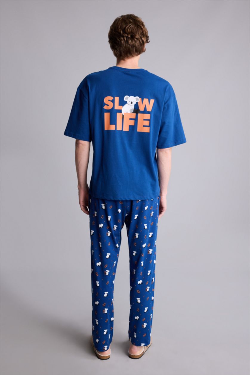 Мужчины Синий Комплект Boxy Fit из 2 предметов с коротким рукавом