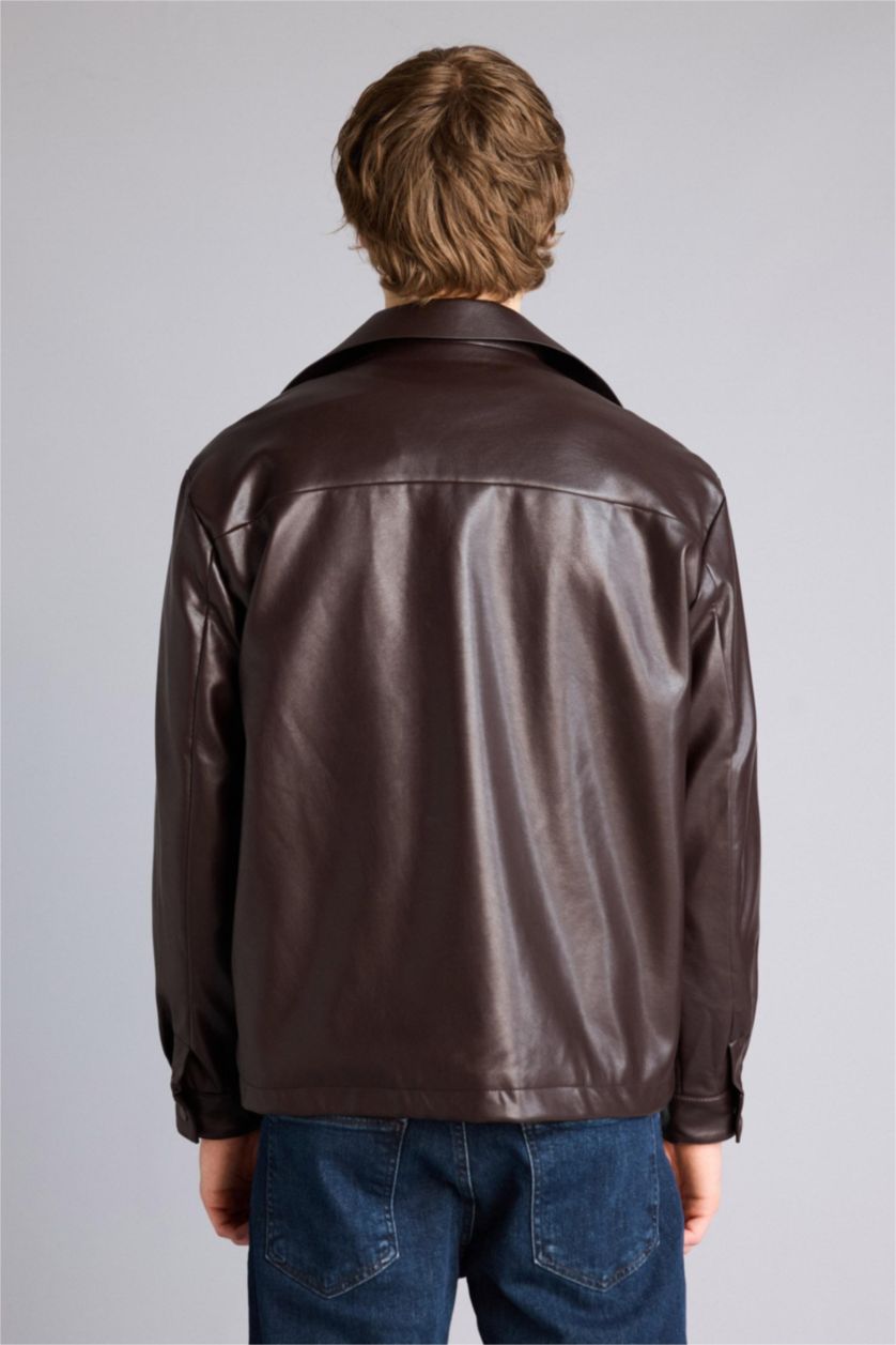 Erkek Koyu Kahve Regular Fıt Mont