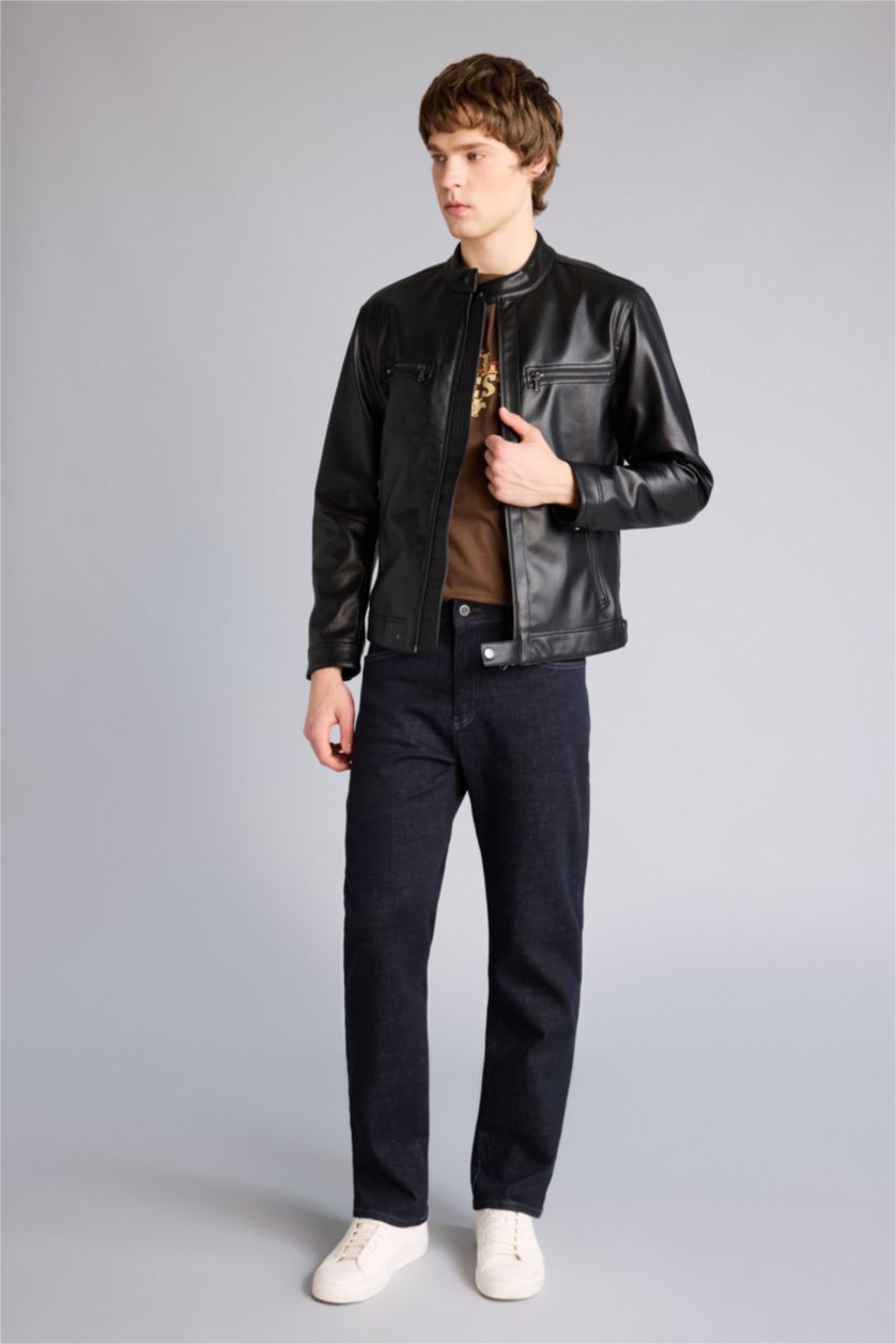 Erkek Siyah Slım Fıt Mont