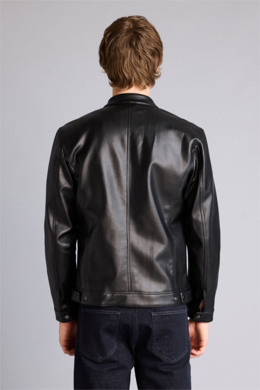 Erkek Siyah Slım Fıt Mont