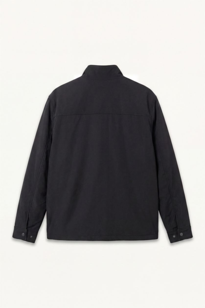 Men Black Faux Leather Jacket