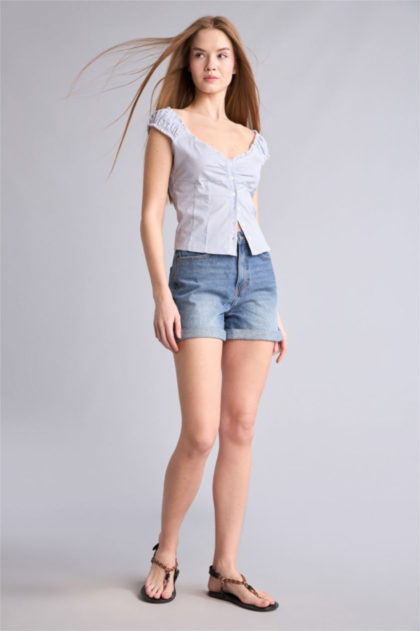 WOMAN Dark Blue Mom Fit Denim