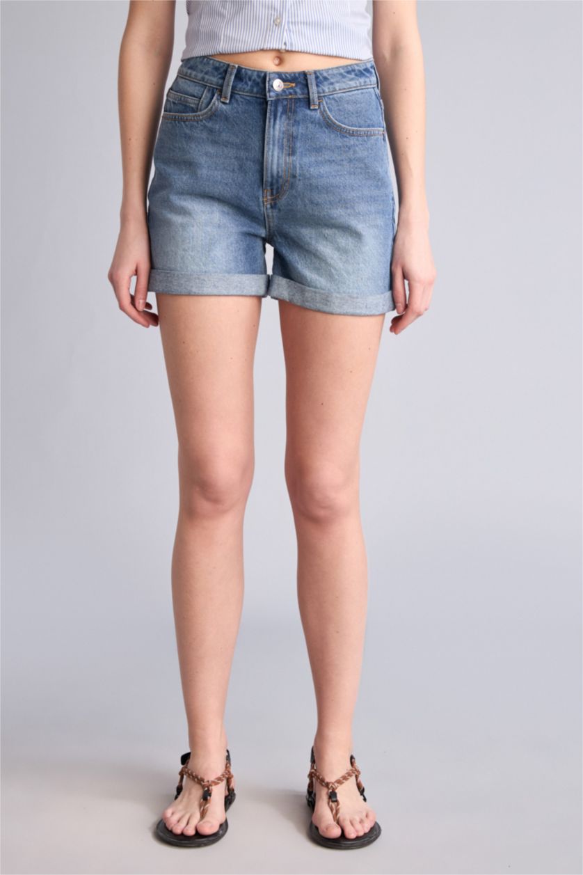 WOMAN Dark Blue Mom Fit Denim