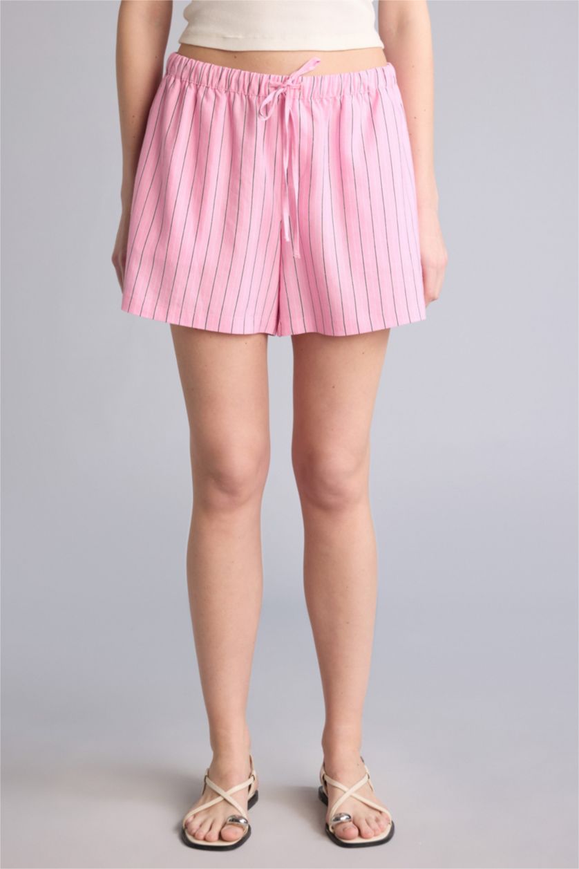 Женщины Светло-розовый Linen Blended