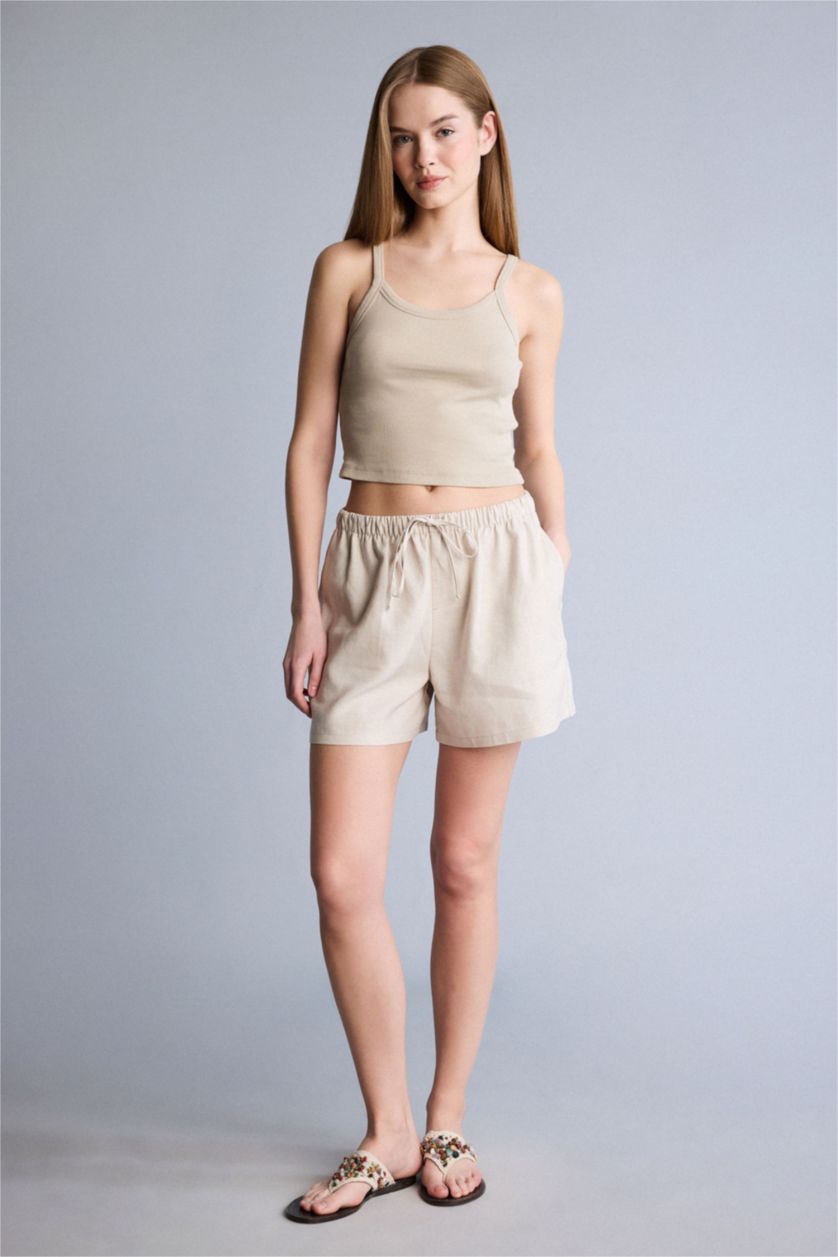 Женщины Бежевый Linen Blended