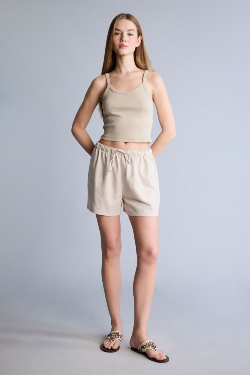 Женщины Бежевый Linen Blended