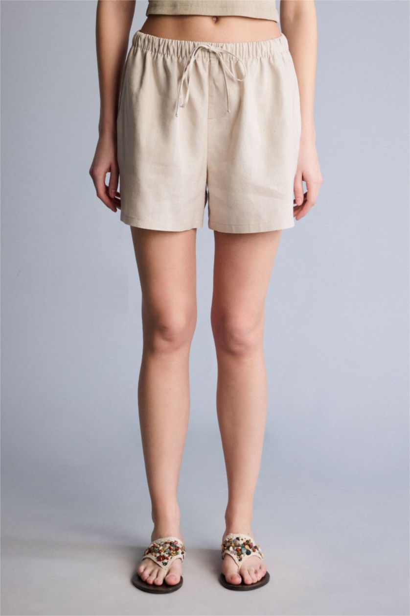 Женщины Бежевый Linen Blended