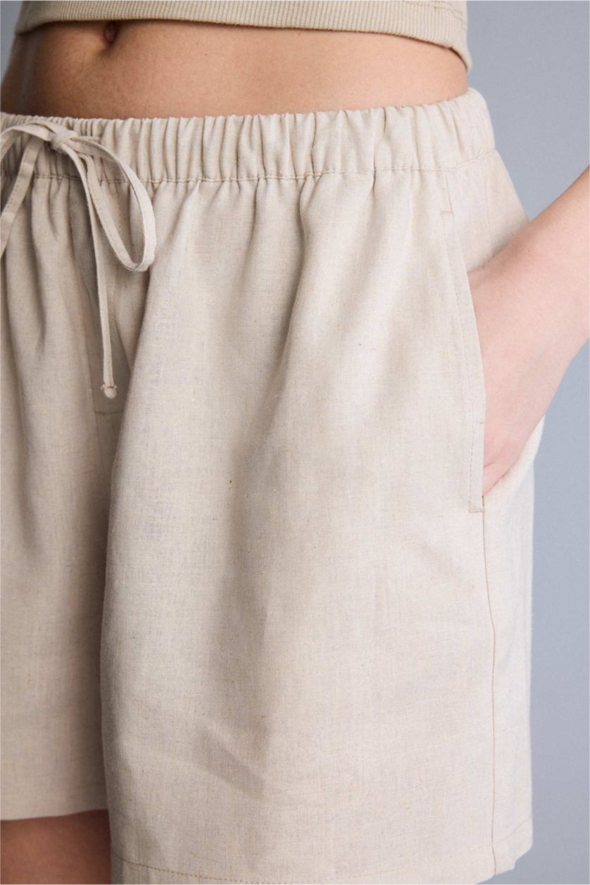 Женщины Бежевый Linen Blended