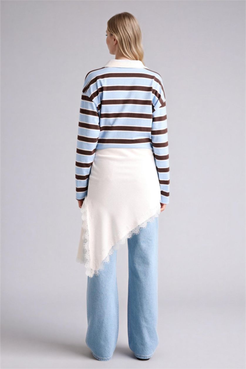 Женщины Бежевый Юбка со средней талией из сатина для женщин