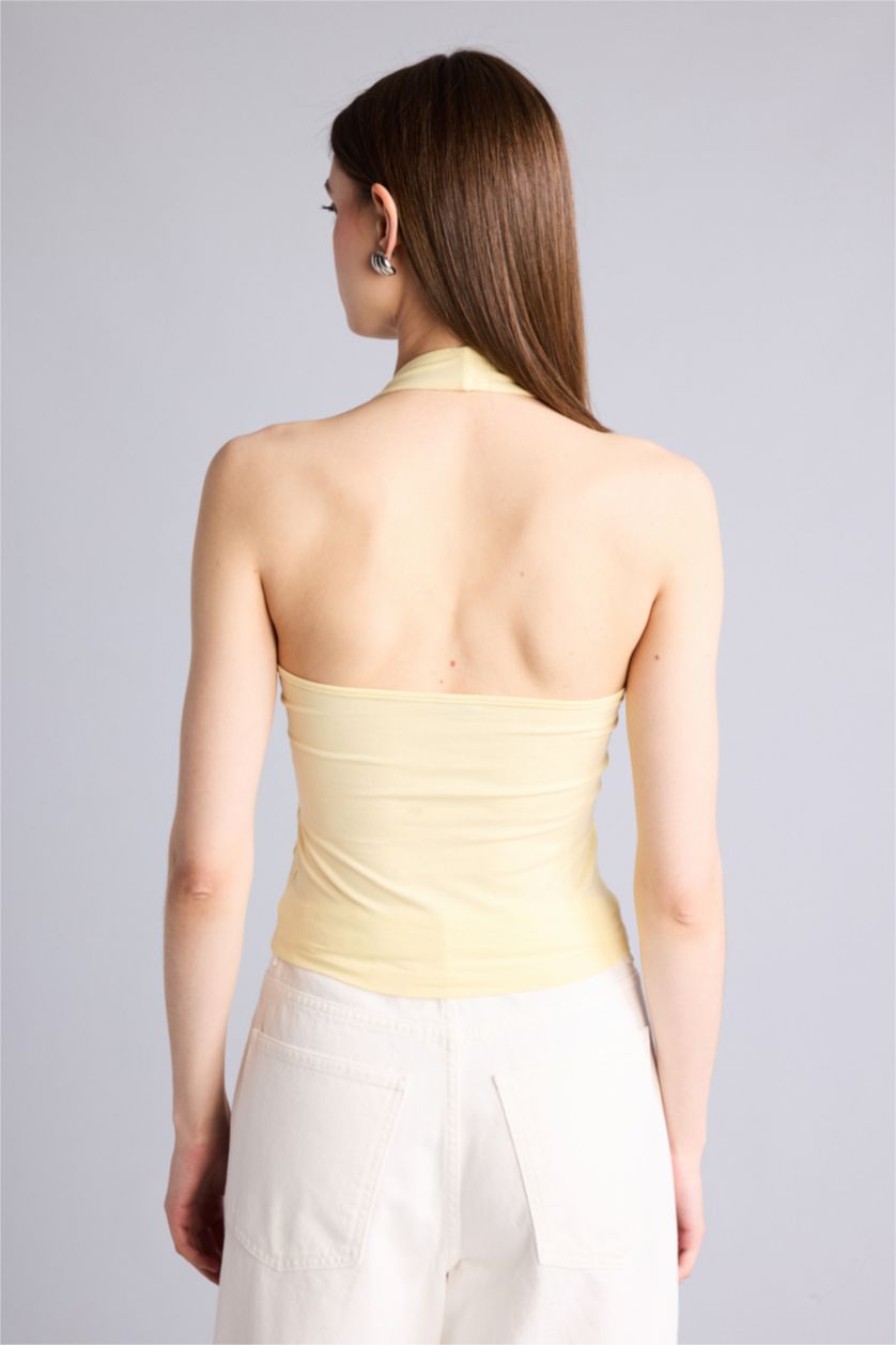Әйелдерге Ашық Сары Slim Fit майка