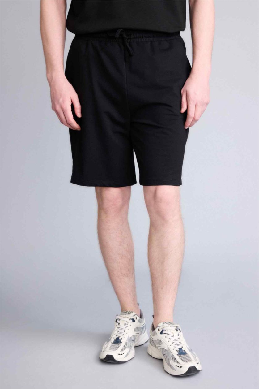MAN Black Regular Fit Thin Sweatshirt Fabric Knitted Bottoms