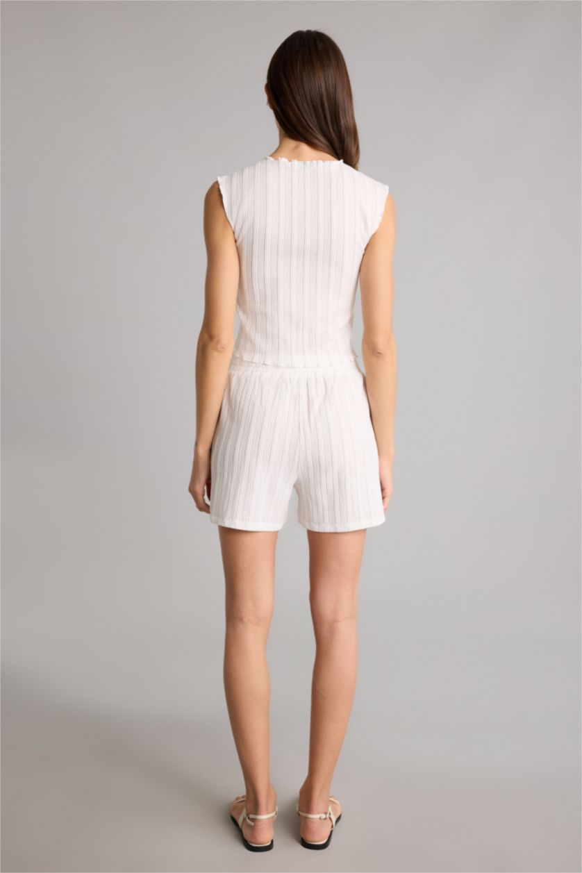 Әйелдерге экру Regular Fit бүрмелі шорты