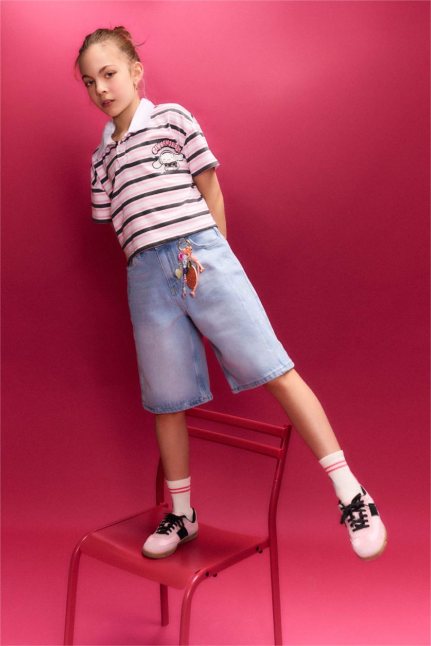 FILLES BLEU Clair Short en jean pour fille