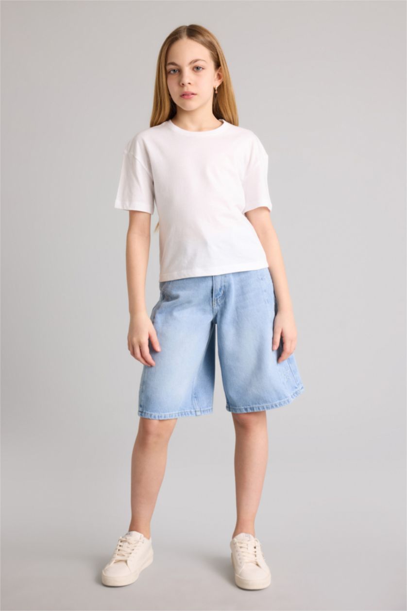 Қыздар Және Жасөспірімдер Ашық Көк Қыз балаларға арналған джинс шорты