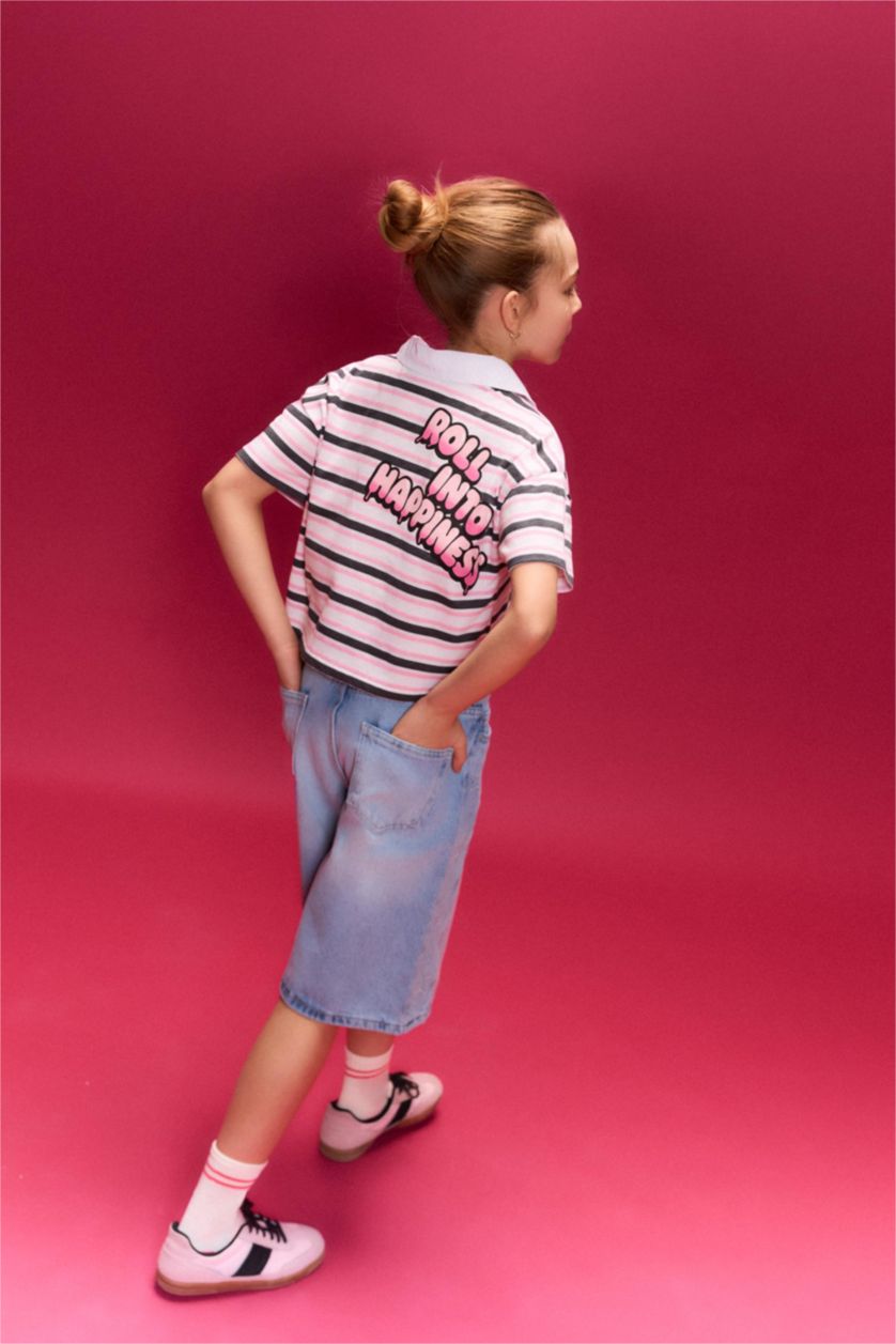 FILLES BLEU Clair Short en jean pour fille