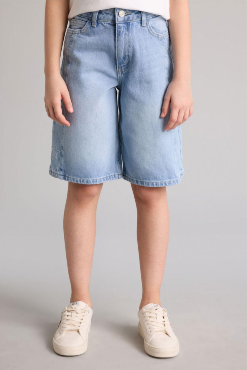 FILLES BLEU Clair Short en jean pour fille