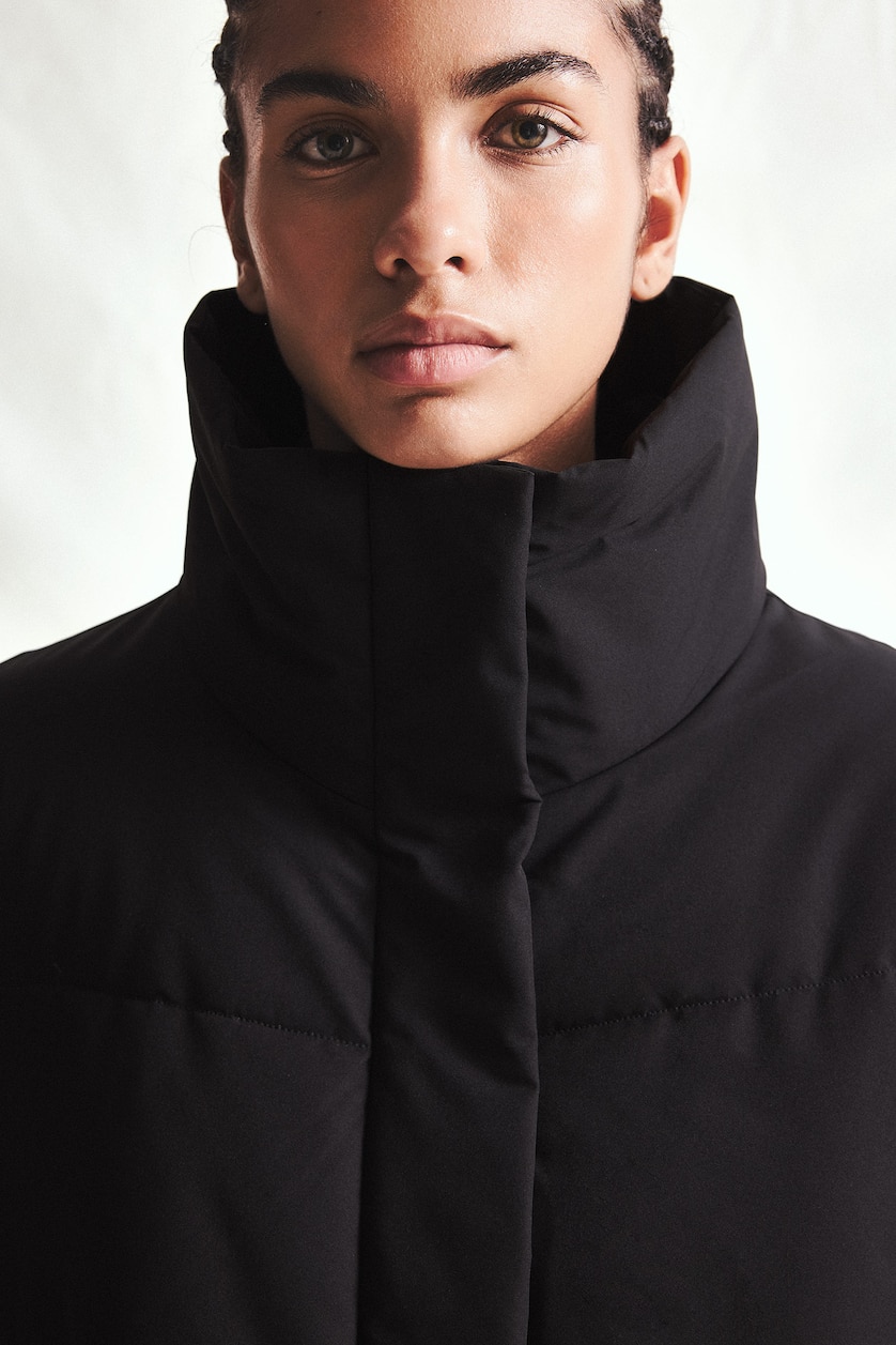 نساء أسود Zipper Puffer Jacket