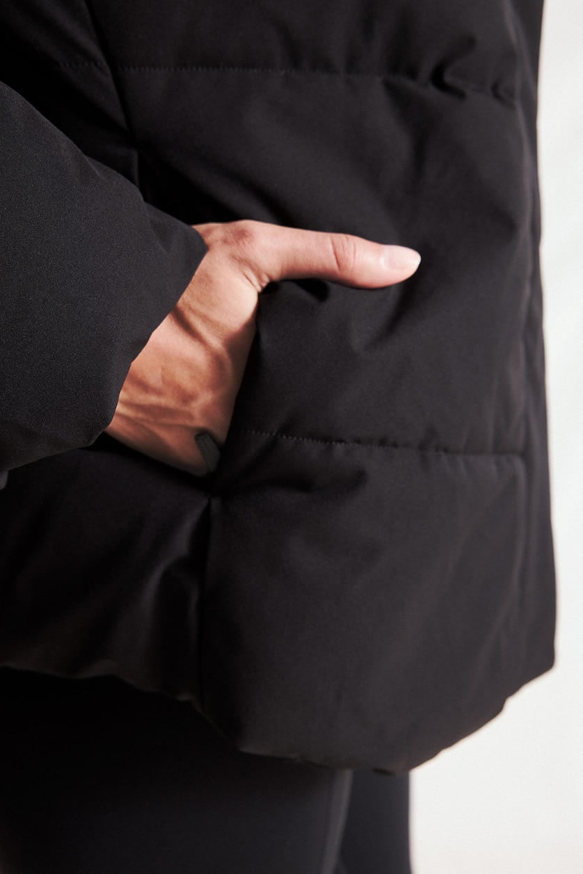 نساء أسود Zipper Puffer Jacket
