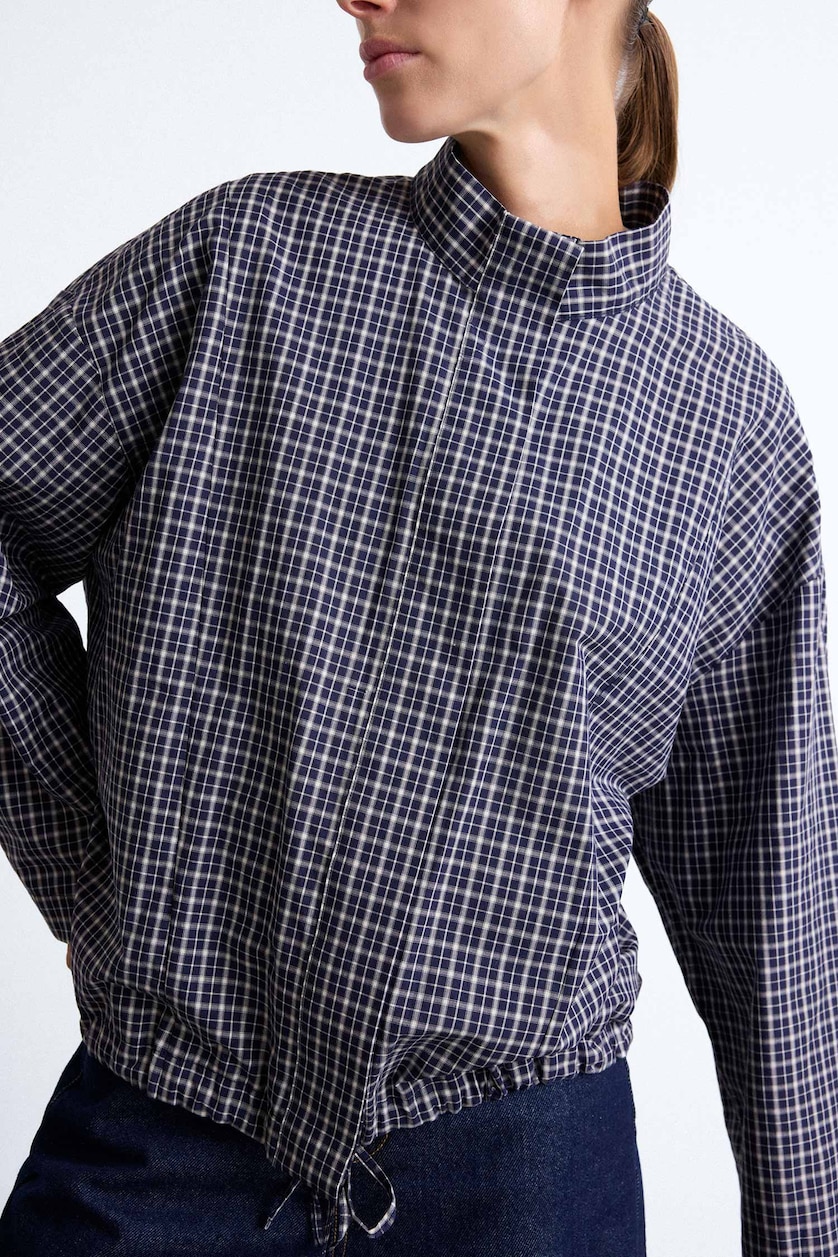 WOMAN NAVY Regular Fit Poplin Long Sleeve Tunic